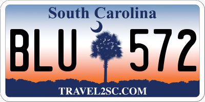 SC license plate BLU572