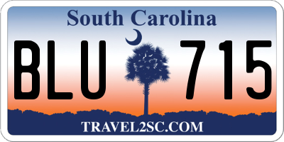 SC license plate BLU715