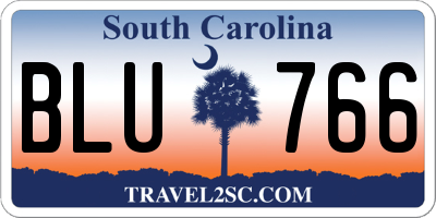 SC license plate BLU766