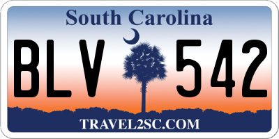 SC license plate BLV542