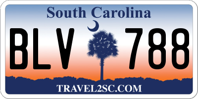 SC license plate BLV788