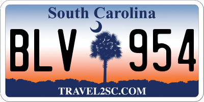 SC license plate BLV954