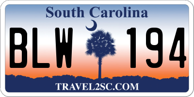 SC license plate BLW194
