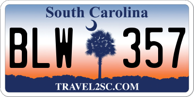 SC license plate BLW357