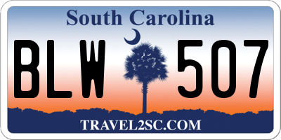 SC license plate BLW507