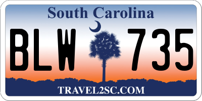 SC license plate BLW735