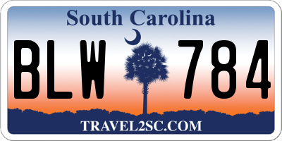 SC license plate BLW784