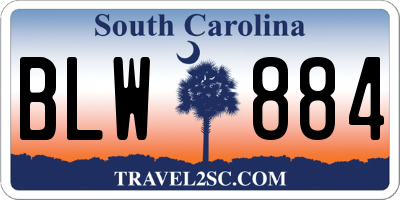 SC license plate BLW884