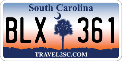SC license plate BLX361