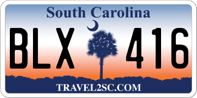 SC license plate BLX416