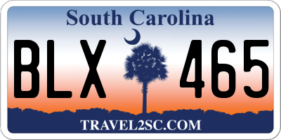SC license plate BLX465