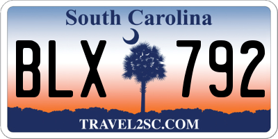 SC license plate BLX792