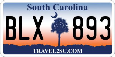 SC license plate BLX893
