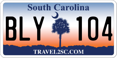 SC license plate BLY104