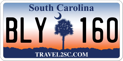 SC license plate BLY160