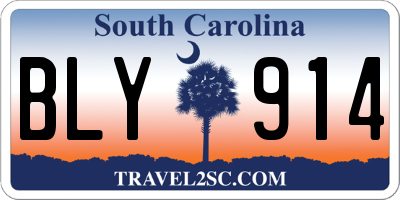 SC license plate BLY914