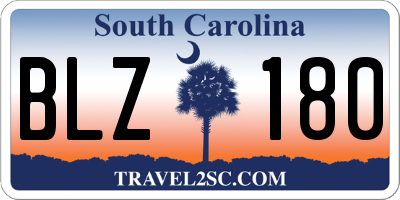 SC license plate BLZ180