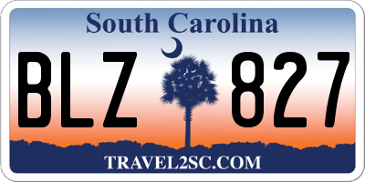 SC license plate BLZ827