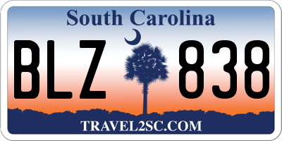 SC license plate BLZ838