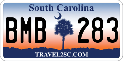 SC license plate BMB283