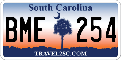 SC license plate BME254