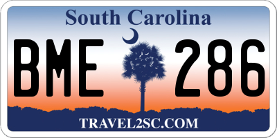 SC license plate BME286