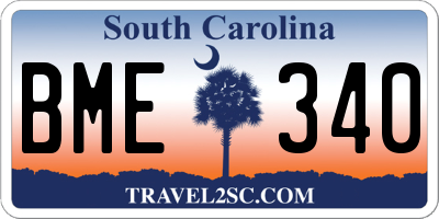 SC license plate BME340