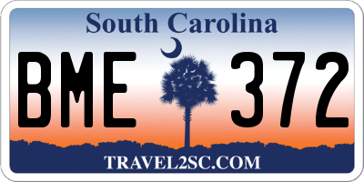 SC license plate BME372