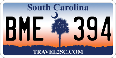 SC license plate BME394
