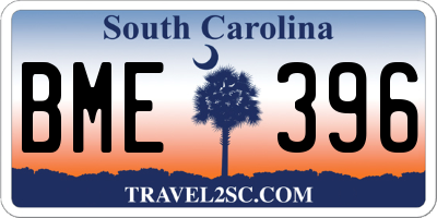 SC license plate BME396