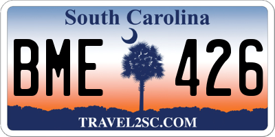 SC license plate BME426