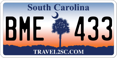 SC license plate BME433