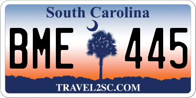 SC license plate BME445