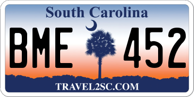 SC license plate BME452