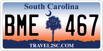 SC license plate BME467