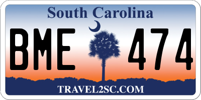 SC license plate BME474