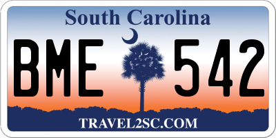 SC license plate BME542