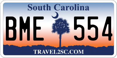 SC license plate BME554