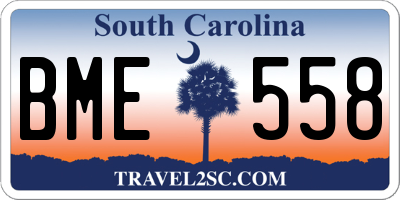 SC license plate BME558