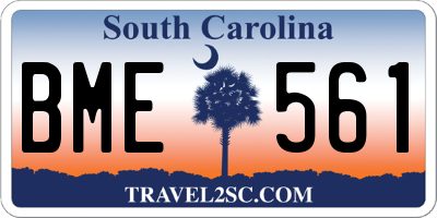 SC license plate BME561