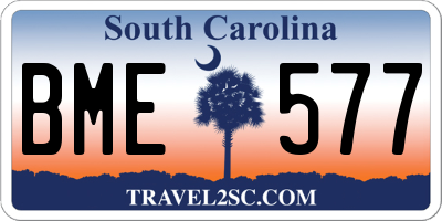 SC license plate BME577