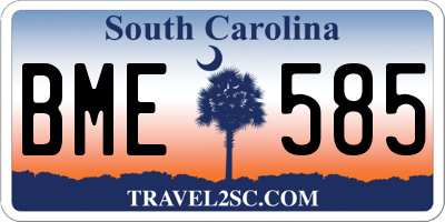 SC license plate BME585