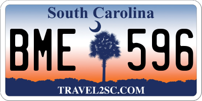 SC license plate BME596