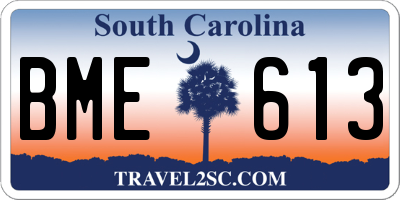 SC license plate BME613