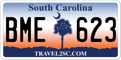 SC license plate BME623
