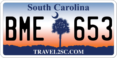 SC license plate BME653