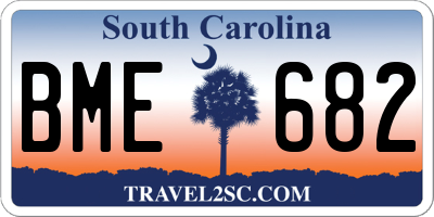 SC license plate BME682