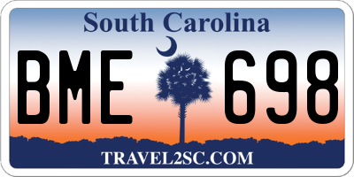 SC license plate BME698