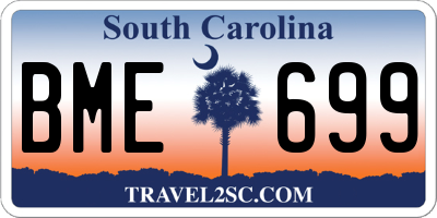 SC license plate BME699