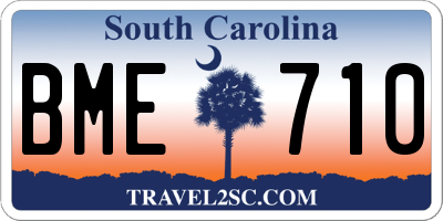 SC license plate BME710